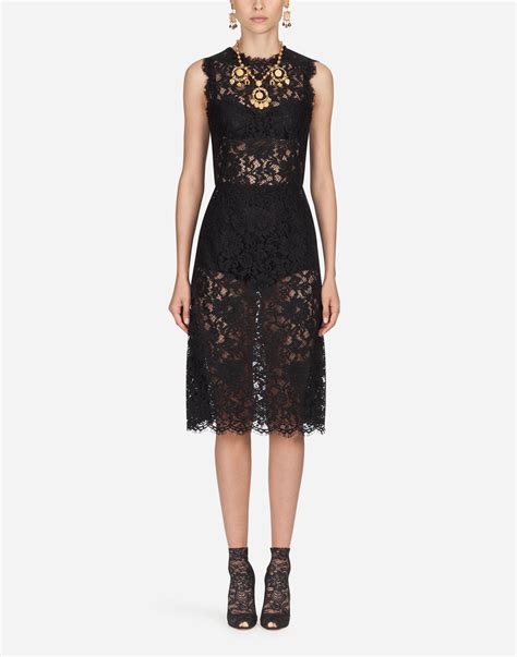 dolce gabbana black lace dress